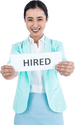 business professional holding hired sign, transparent background - Download Free Stock Videos Pikwizard.com