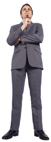 Confident Caucasian Businessman Holding Glasses Transparent