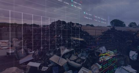 Electronic Waste Landfill with Overlaid Stock Market Data Chic Global Impacts
