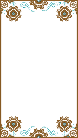 Intricate Steampunk Frame with Gears and Swirls on Transparent Background