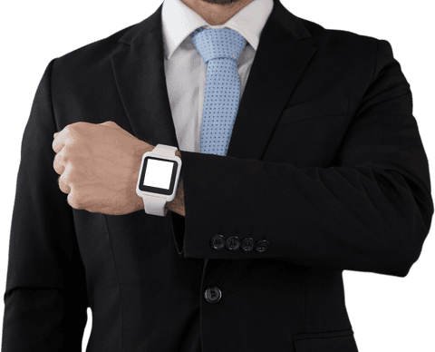 Businessman Wearing Smartwatch on Wrist Transparent Background - Download Free Stock Videos Pikwizard.com