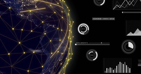 Global AI Data Processing with Abstract Digital Interface - Download Free Stock Images Pikwizard.com