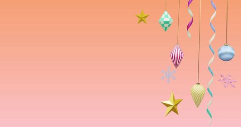 Festive Decorations on Pink Background Celebrating Joy