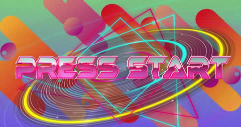 Retro Gaming Animation with Dynamic Press Start Text