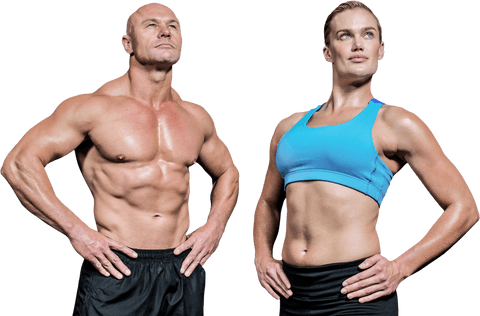 Transparent Muscular Man and Woman in Confident Pose - Download Free Stock Videos Pikwizard.com