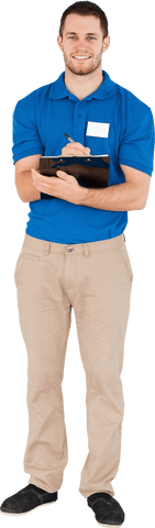 Transparent Background Smiling Salesman Conducting Survey - Download Free Stock Videos Pikwizard.com