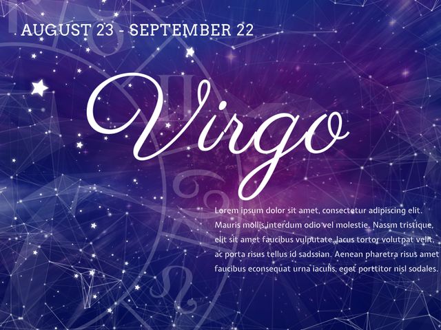 Virgo Zodiac Sign Cosmic Horoscope Template Background - Download Free Stock Templates Pikwizard.com