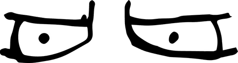 Transparent angry eyes close-up illustration for comics