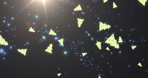 Glowing Christmas Trees Falling on Black Background - Download Free Stock Images Pikwizard.com
