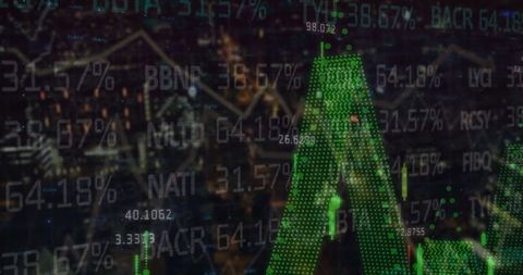 Dynamic Financial Data and Cityscape Overlay - Download Free Stock Images Pikwizard.com