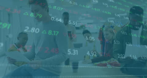 Diverse Students Engaged with Technology in Digital Classroom