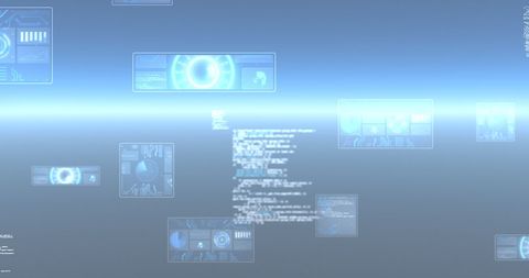Futuristic Data Processing and Holographic Interface - Download Free Stock Images Pikwizard.com