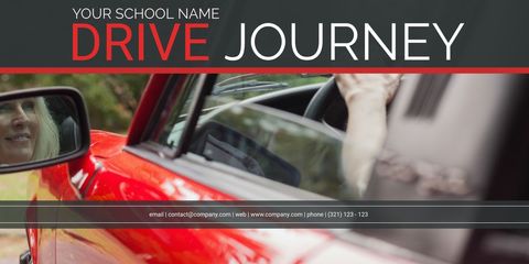 Driving Schools Banner with Red Car for Adventure - Download Free Stock Templates Pikwizard.com