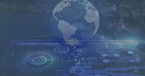 Globe and Data Interface Symbolizing Global Business and Digital Interaction - Download Free Stock Images Pikwizard.com