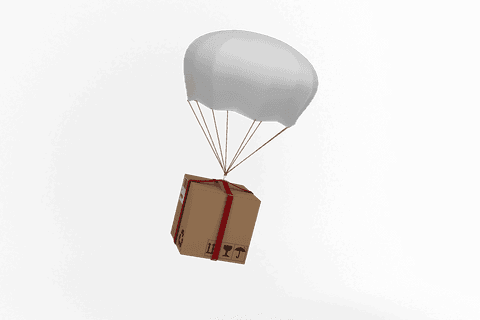 transparent 3d parachute delivering parcel in sky - Download Free Stock Videos Pikwizard.com