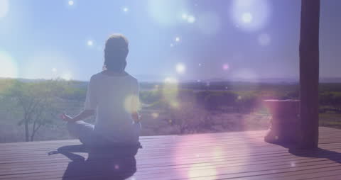 Meditative Serenity with Glowing Light Effects