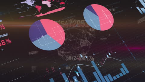 Animated Data Visualization on World Map Background