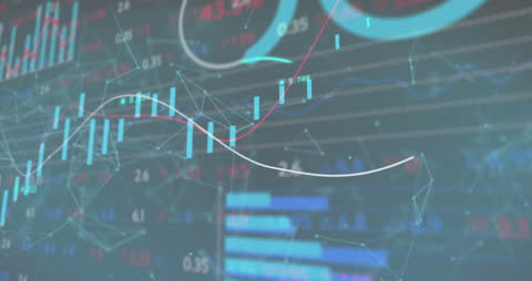 Abstract Digital Data Visualization and Financial Analysis Background