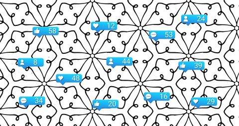 Engagement style social media icons on decorative background