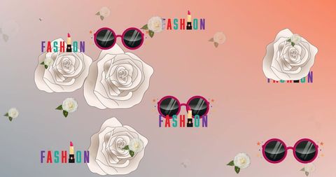 Trendy Floral and Sunglass Fashion Backdrop