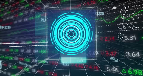 Futuristic Financial Data Analysis with Digital Interface