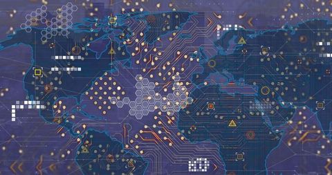 global technology network concept with circuit board and world map - Download Free Stock Images Pikwizard.com