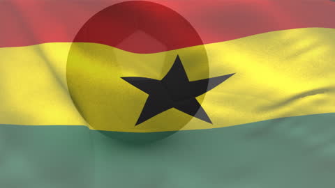 Animation of Ghanaian Flag Overlapping Soccer Ball