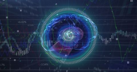 Spinning Digital Brain Analyzing Stock Market Trends - Download Free Stock Images Pikwizard.com