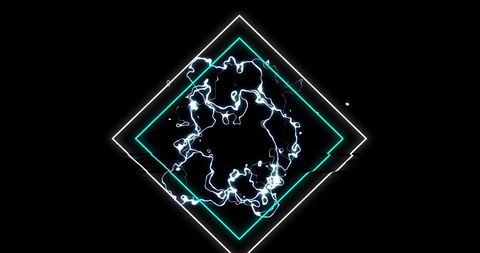 Neon Light Frames with Dynamic Electric Design on Black