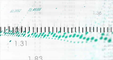 Digital Data Stream with Futuristic Graphics and Numbers