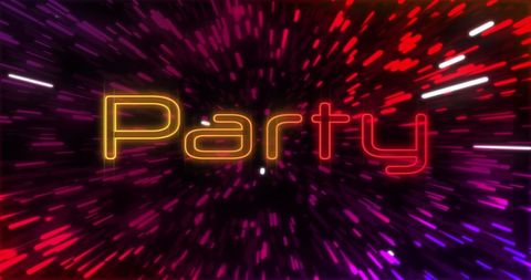 Neon Party Text with Vibrant Light Trails - Download Free Stock Images Pikwizard.com