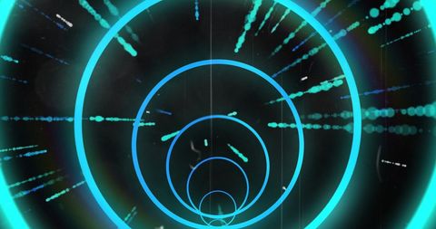 Futuristic Blue Rings and Streaks on Black Background - Download Free Stock Images Pikwizard.com
