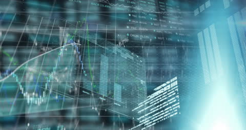 Futuristic Digital Financial Data and Analytics Screen