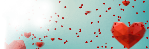 Transparent Background with Floating Red Polygonal Hearts - Download Free Stock Videos Pikwizard.com