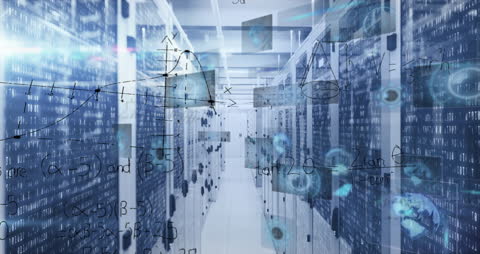 Digital Data Center with Mathematical Motion Graphics