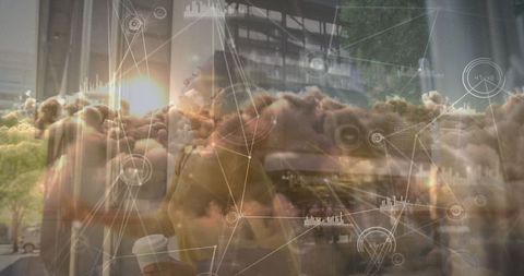 Modern Technology Concept with Businesswoman and Digital Interfaces