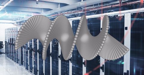 Medical Data Processing Overlaying High-Tech Server Room