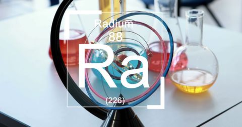 Chemical composition concept with radium symbol in modern lab