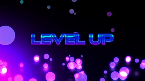 Level Up Neon Text with Abstract Light Bokeh Effect