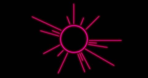 Glowing Pink Circle With Radiant Lines on Black Background - Download Free Stock Images Pikwizard.com