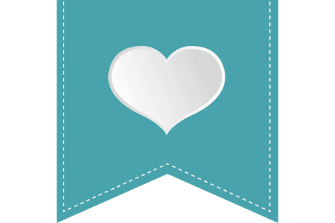 Transparent Heart on Green Ribbon Illustration for Love Themes