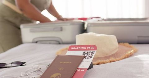 Ready for adventure: essentials and suitcase for upcoming trip