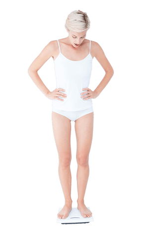 transparent image of woman surprised by weight on scale - Download Free Stock Videos Pikwizard.com