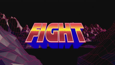 Dynamic Fight Animation on Neon Metaverse Landscape