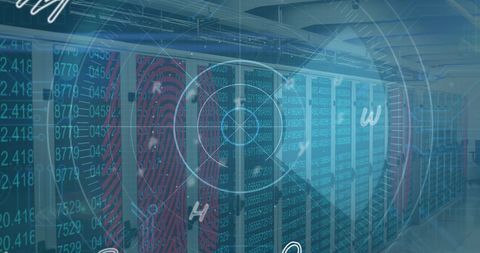 Fingerprint Data Processing in Secure Server Room - Download Free Stock Images Pikwizard.com