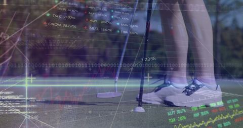 Innovative Data Visualization Overlaying Female Golfer at Putting Green - Download Free Stock Images Pikwizard.com