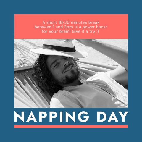 relaxation theme with man napping in hammock concept - Download Free Stock Templates Pikwizard.com