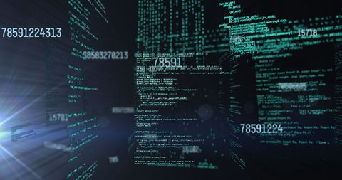Digital Code Streams in Futuristic Dark Background - Download Free Stock Images Pikwizard.com