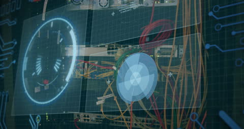 Futuristic Global Network Connections in Digital Interface