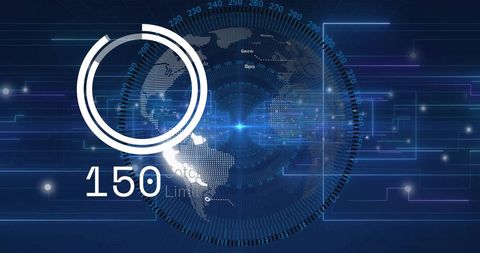 Global Data Processing and Technology Concept with Digital Interface - Download Free Stock Images Pikwizard.com